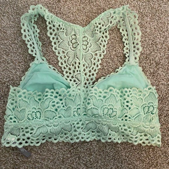 Aerie Mint Colored Lace Racerback Bralette - Picture 2 of 3